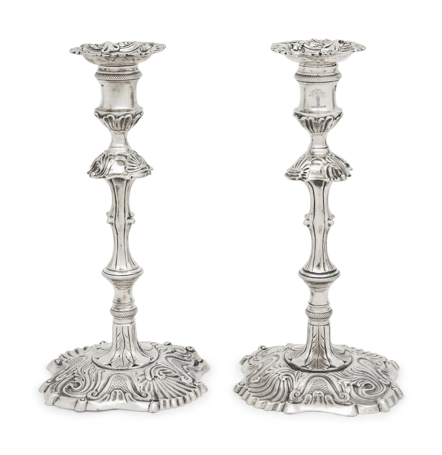 A Pair of George III Silver Candlesticks