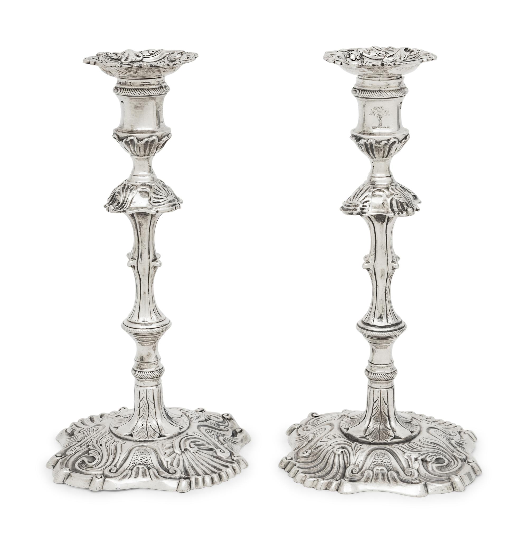 A Pair of George III Silver Candlesticks