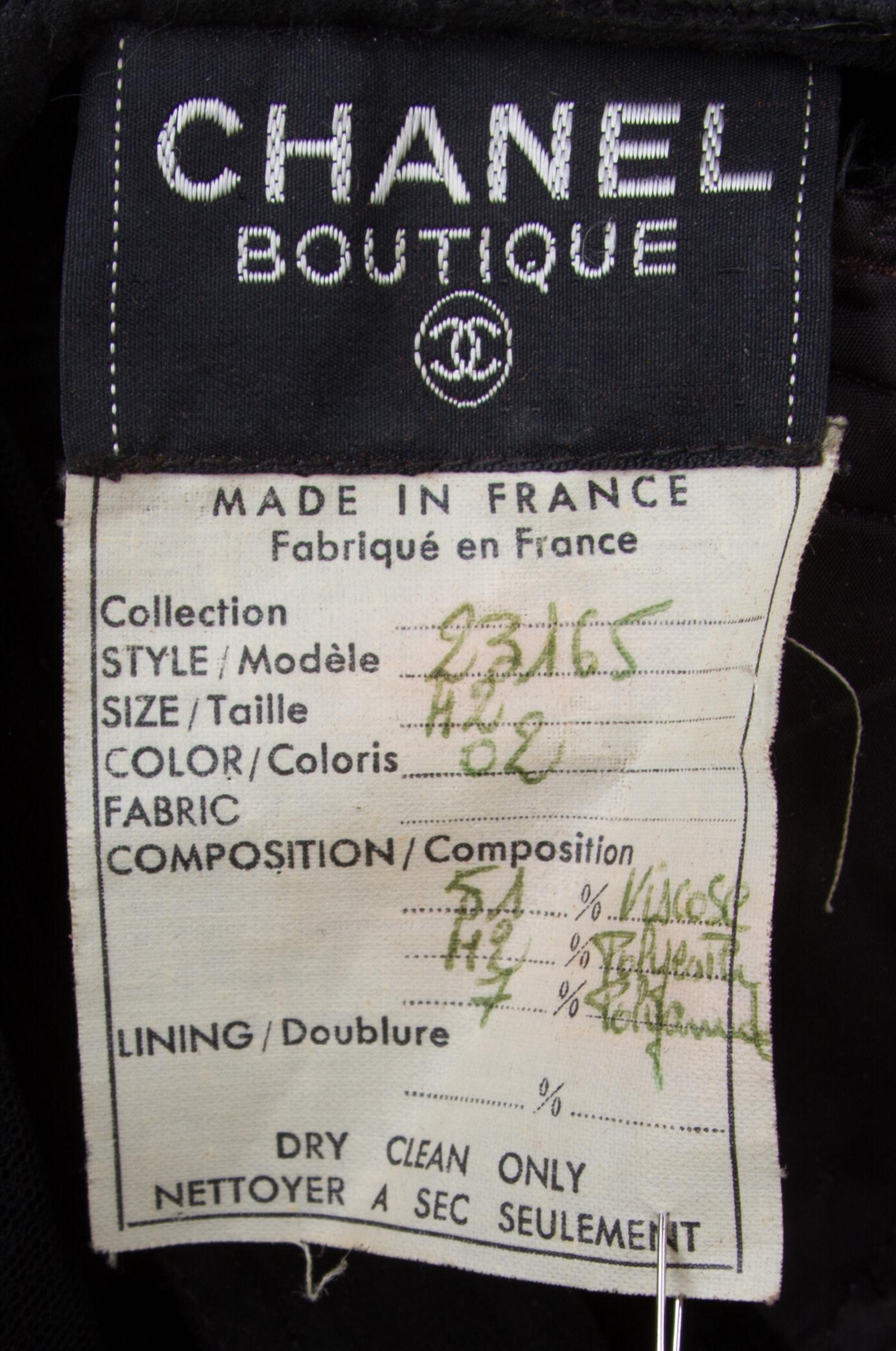 A Chanel Black Gown, Size 42.