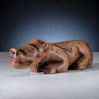 Haida Painted Wood Bear