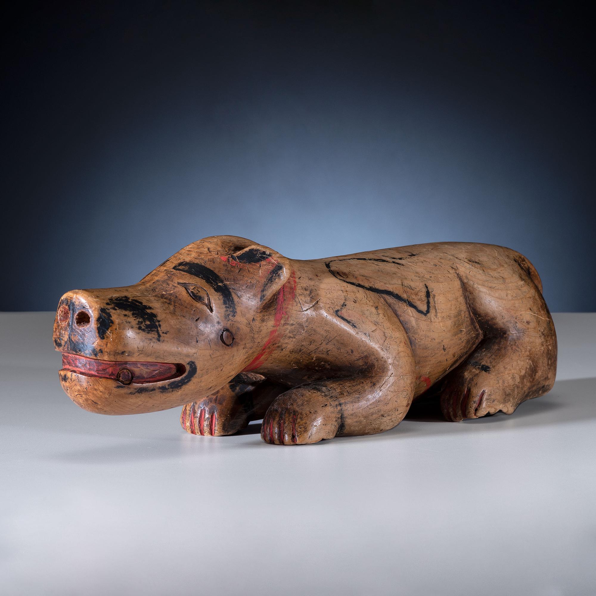 Haida Painted Wood Bear
