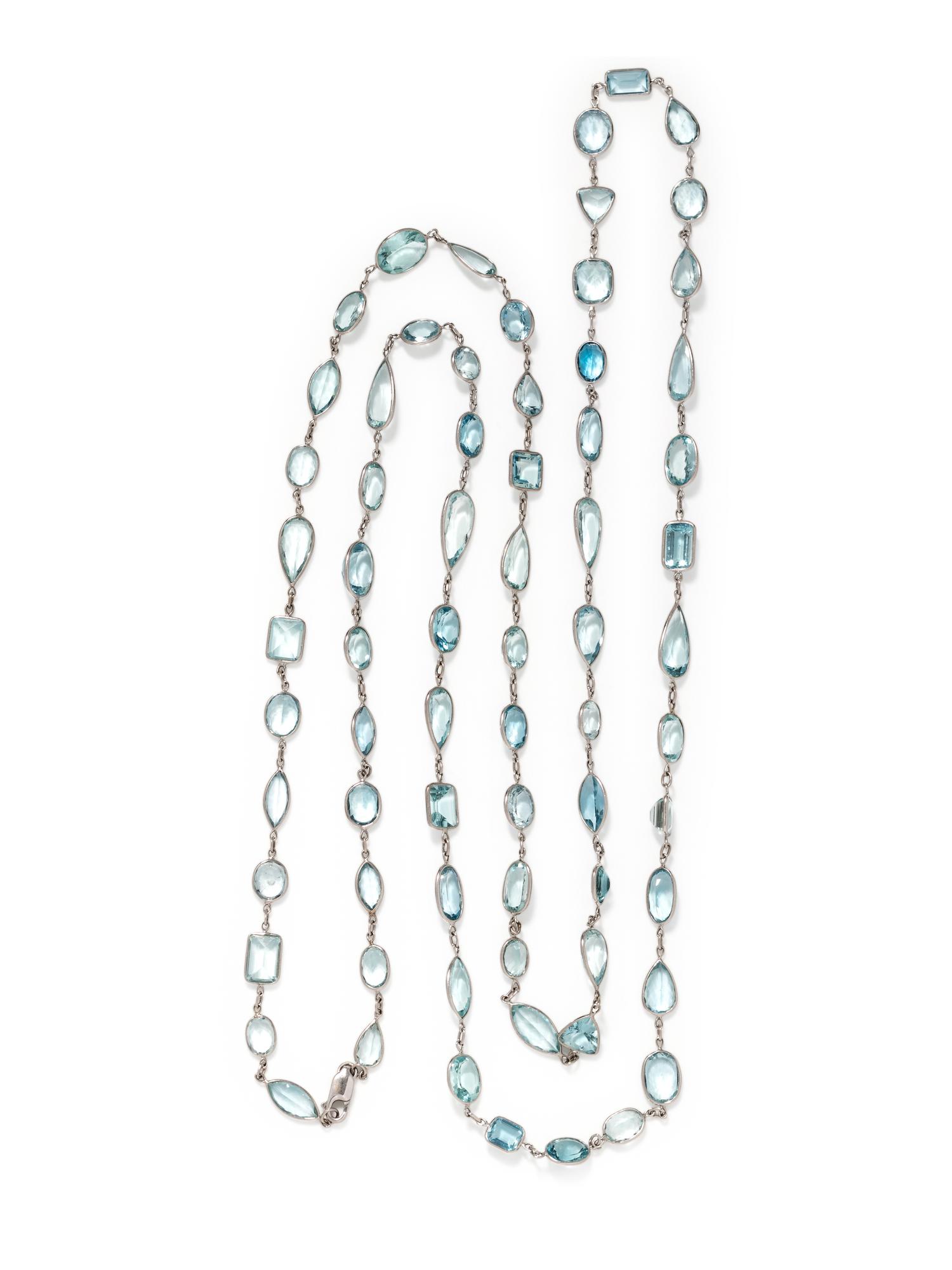 AQUAMARINE LONGCHAIN NECKLACE