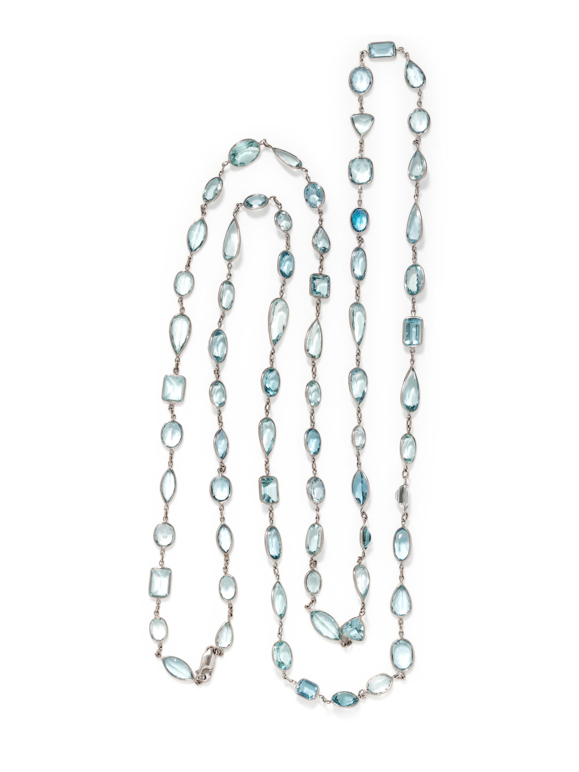 AQUAMARINE LONGCHAIN NECKLACE