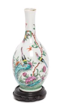 A Chinese Export Famille Rose Porcelain Vase Height 8 inches.