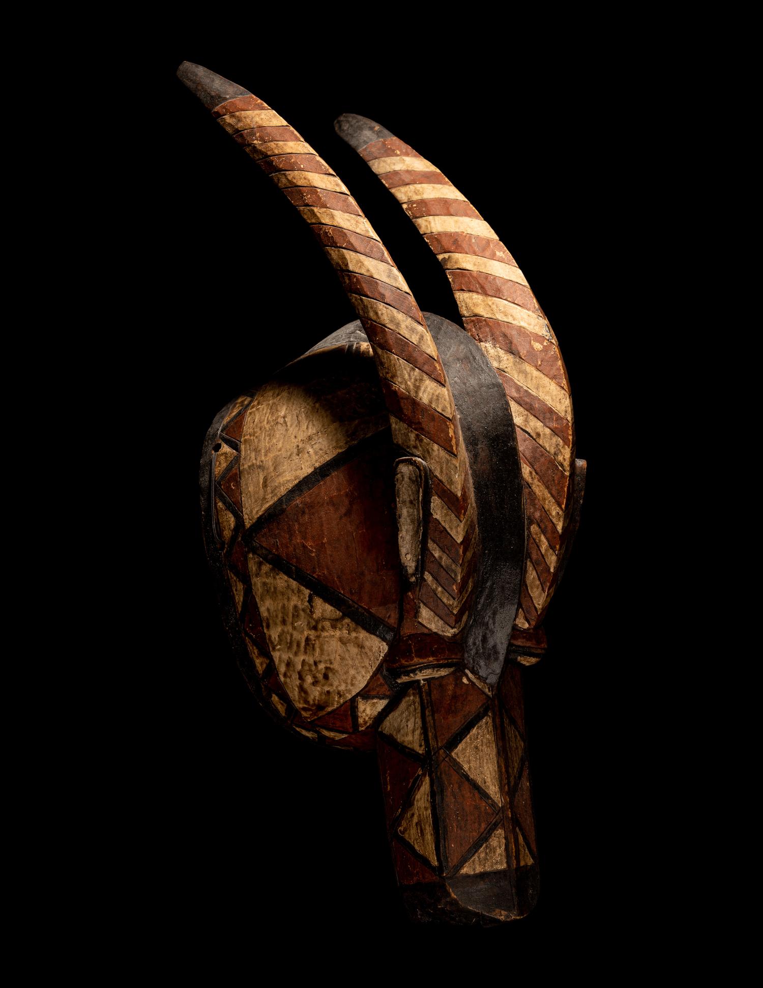 Two Mossi Wood Antelope Helmet Masks