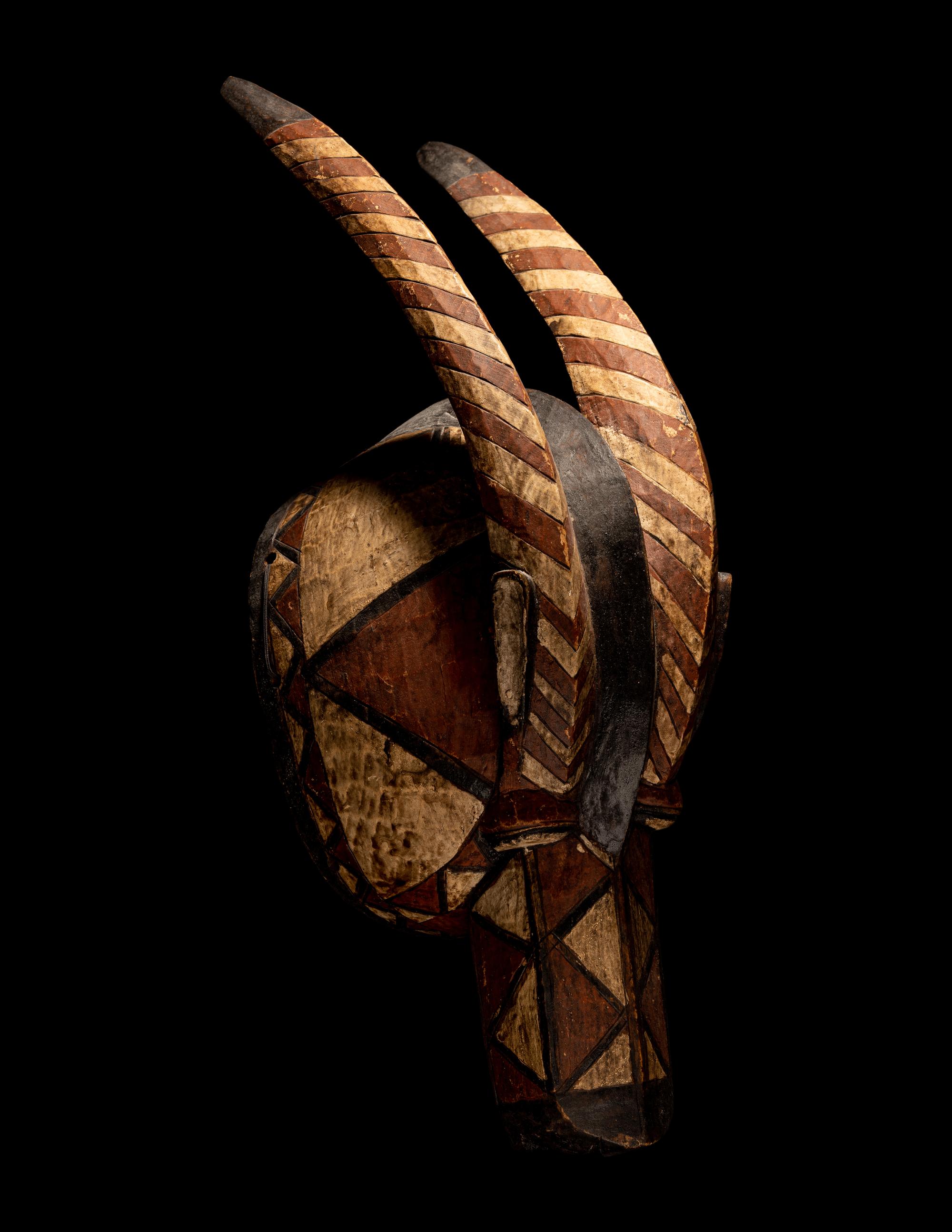 Two Mossi Wood Antelope Helmet Masks