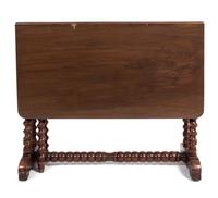 A Jacobean Style Mahogany Drop Leaf Trestle Table — 20TH CENTURY