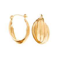 Three Pairs of Yellow Gold Earrings