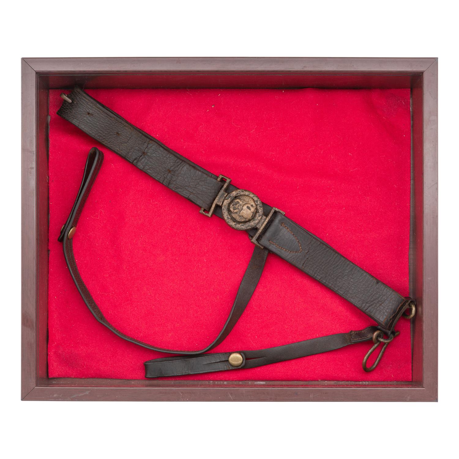 Civil War Era Sword Belt with Museum Grade Replica Belt Plate in Display Box with Book