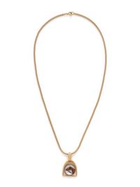 YELLOW GOLD AND ESSEX CRYSTAL HORSE PENDANT/NECKLACE
