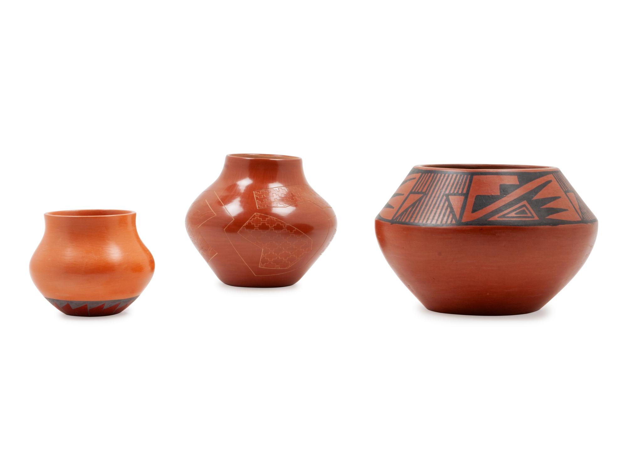 Three Redware Jars