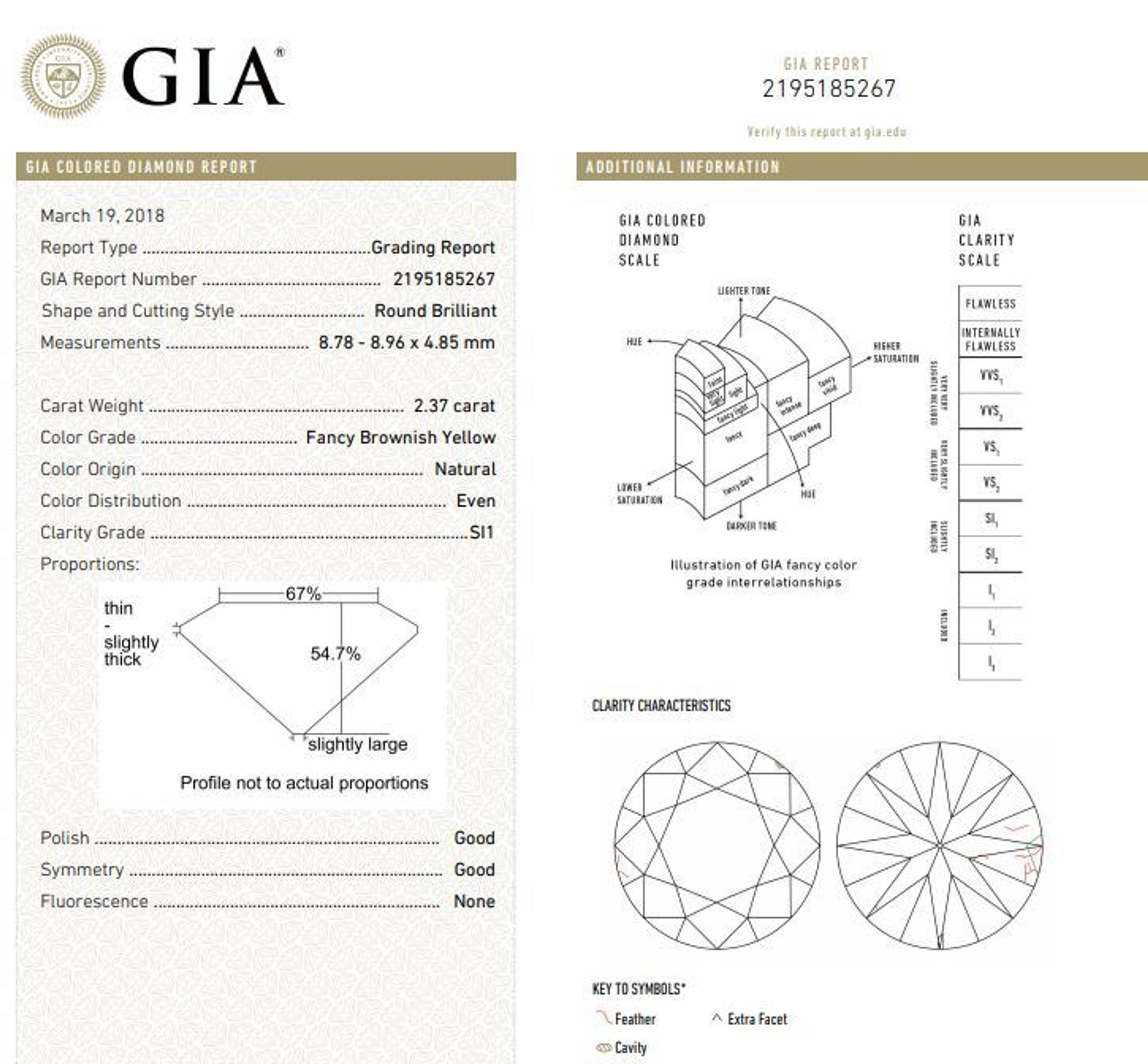An 18 Karat Bicolor Gold, Fancy Brownish Yellow Diamond and Diamond Ring, 3.30 dwts.