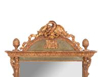 A North Italian Green-Painted and Parcel Gilt Pier Mirror