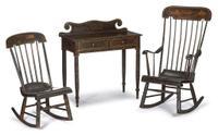 Two rosewood grained and stenciled rocking chairs new england, circa 1830