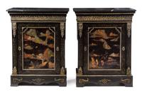 A Pair of Napoleon III Gilt Bronze and Coromandel Lacquer Mounted Meubles d'Appui Height 43 x width 34 x depth 16 inches. — 18TH/19TH CENTURY