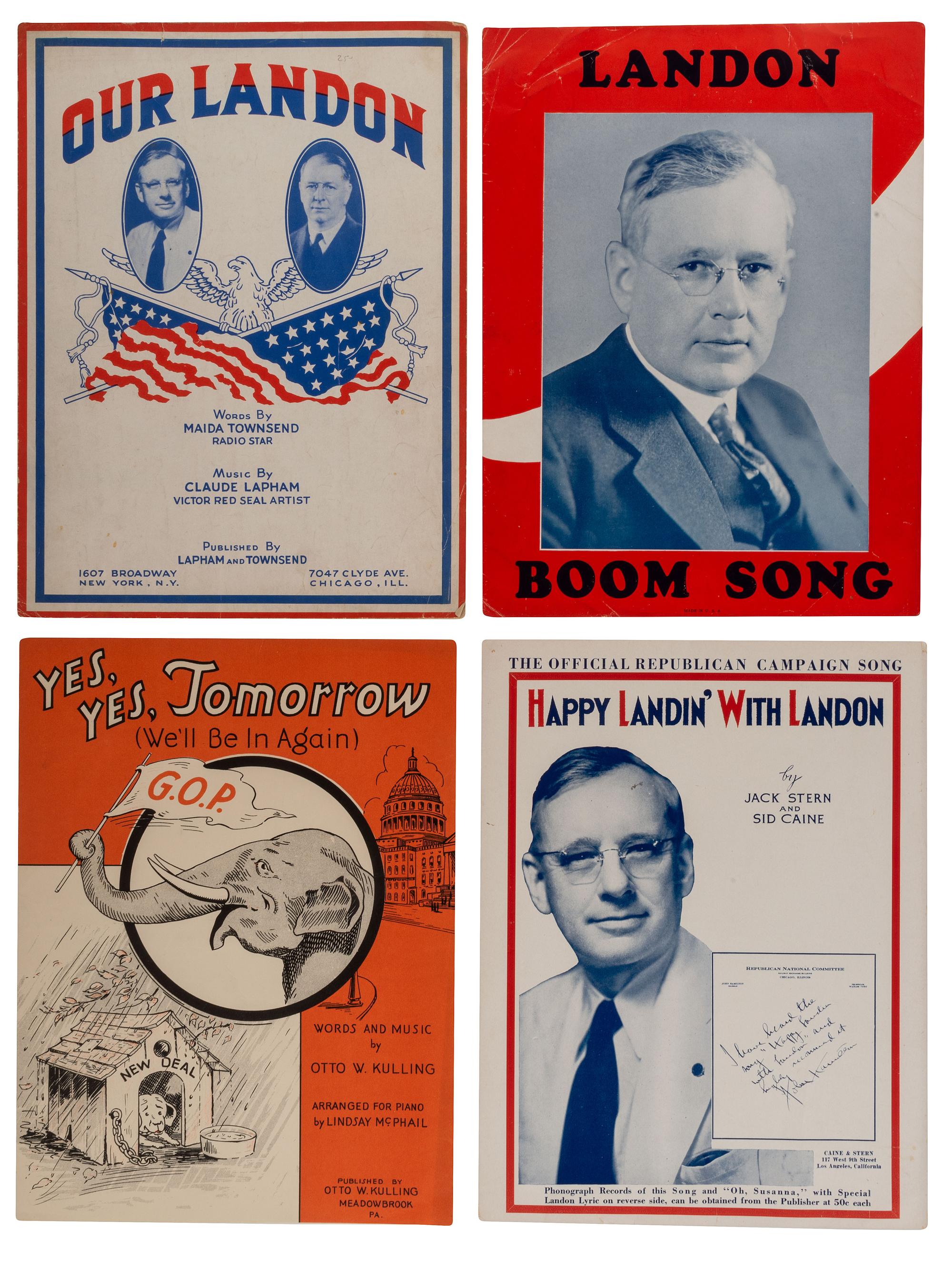 [POLITICS - 1936 ELECTION]. [LANDON, Alfred "Alf" (1887-1987)]. A large group of campaign ephemera from the 1936 Landon/Knox presidential run.