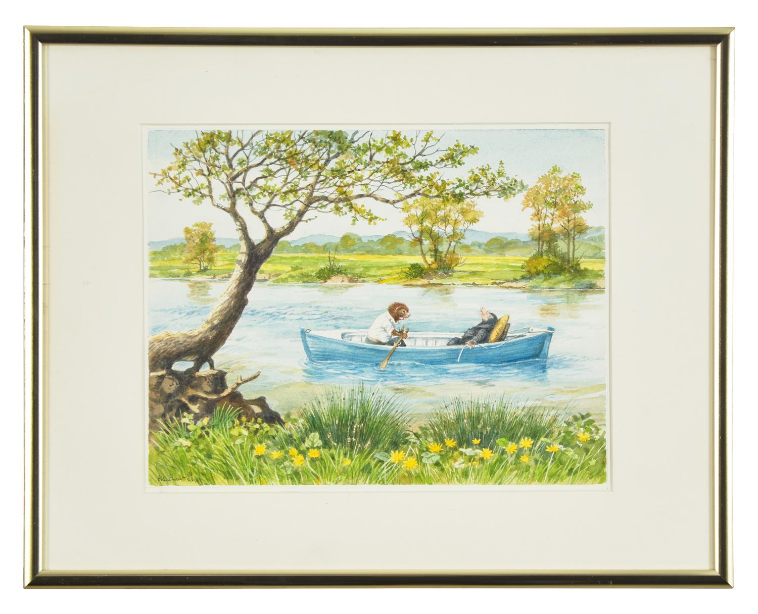 Original Watercolor of Ratty and Mole from The Wind in the Willows
