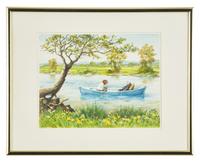 Original Watercolor of Ratty and Mole from The Wind in the Willows