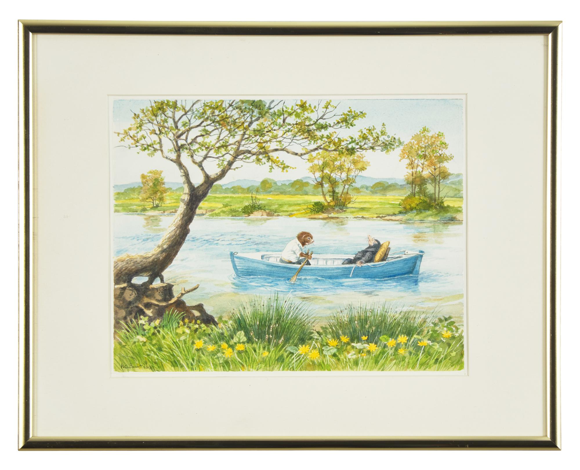 Original Watercolor of Ratty and Mole from The Wind in the Willows