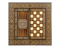 A Moroccan Bone-Inlaid Fruitwood Games Table