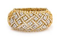 An Important 18 Karat Yellow Gold, Platinum and Diamond Bracelet, David Webb, 139.20 dwts.