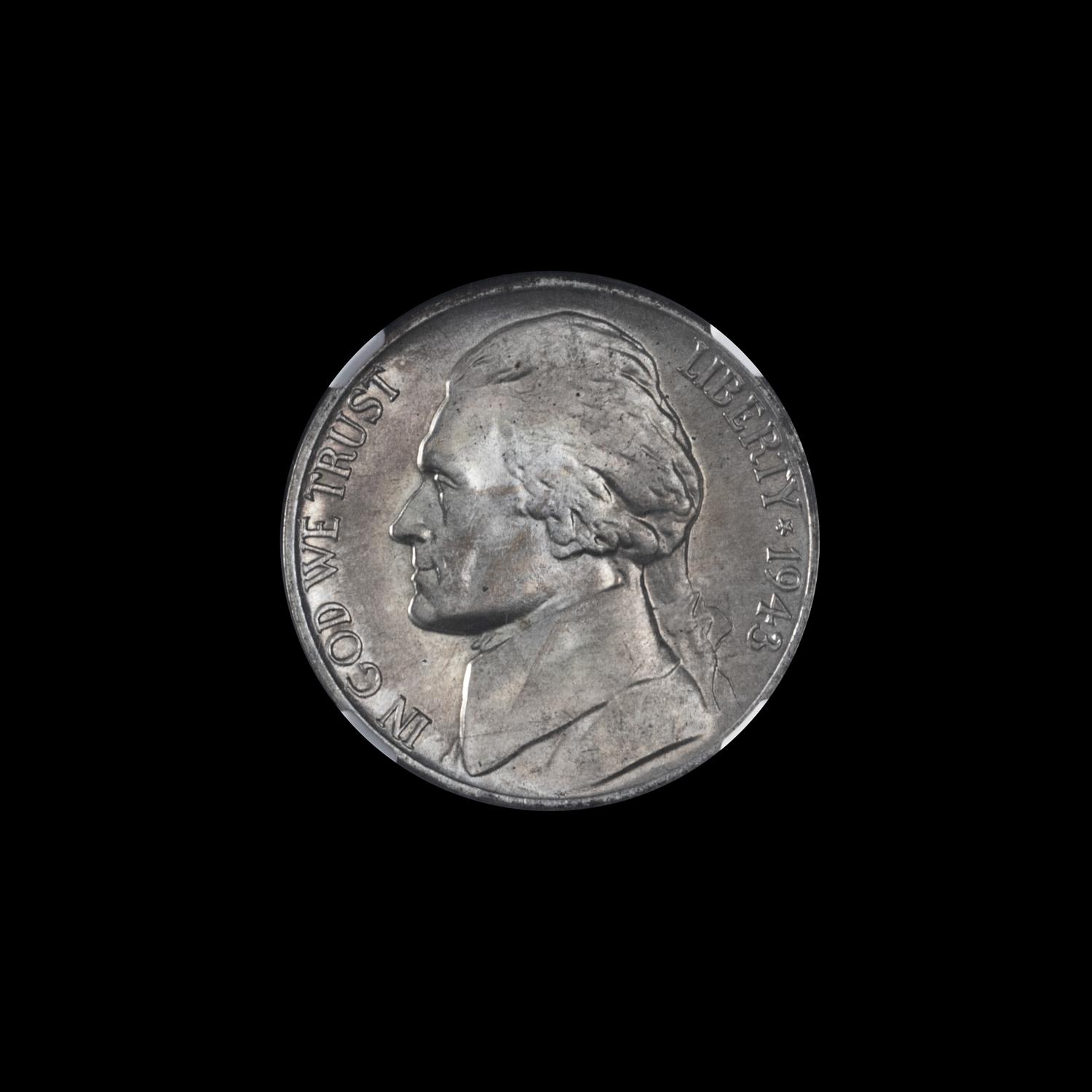 A United States 1943-D Jefferson 5c Six Full Step Coin — NGC GRADED MS68 6FS