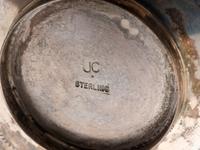 Navajo Stamped Silver Salt Jars AND Spoons
