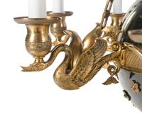 An Empire Style Gilt Bronze and Tole Chandelier