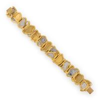 Julia Plana, Yellow Gold, Platinum, and Diamond Bracelet