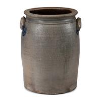 A Four-Gallon Cobalt and Stencil Decorated Stoneware Crock