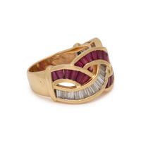 YELLOW GOLD, RUBY AND DIAMOND RING