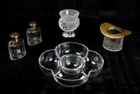 Five Miscellaneous Pieces of Glass and Crystal Diameter of bowl 9 1/4 inches. — 20TH CENTURY