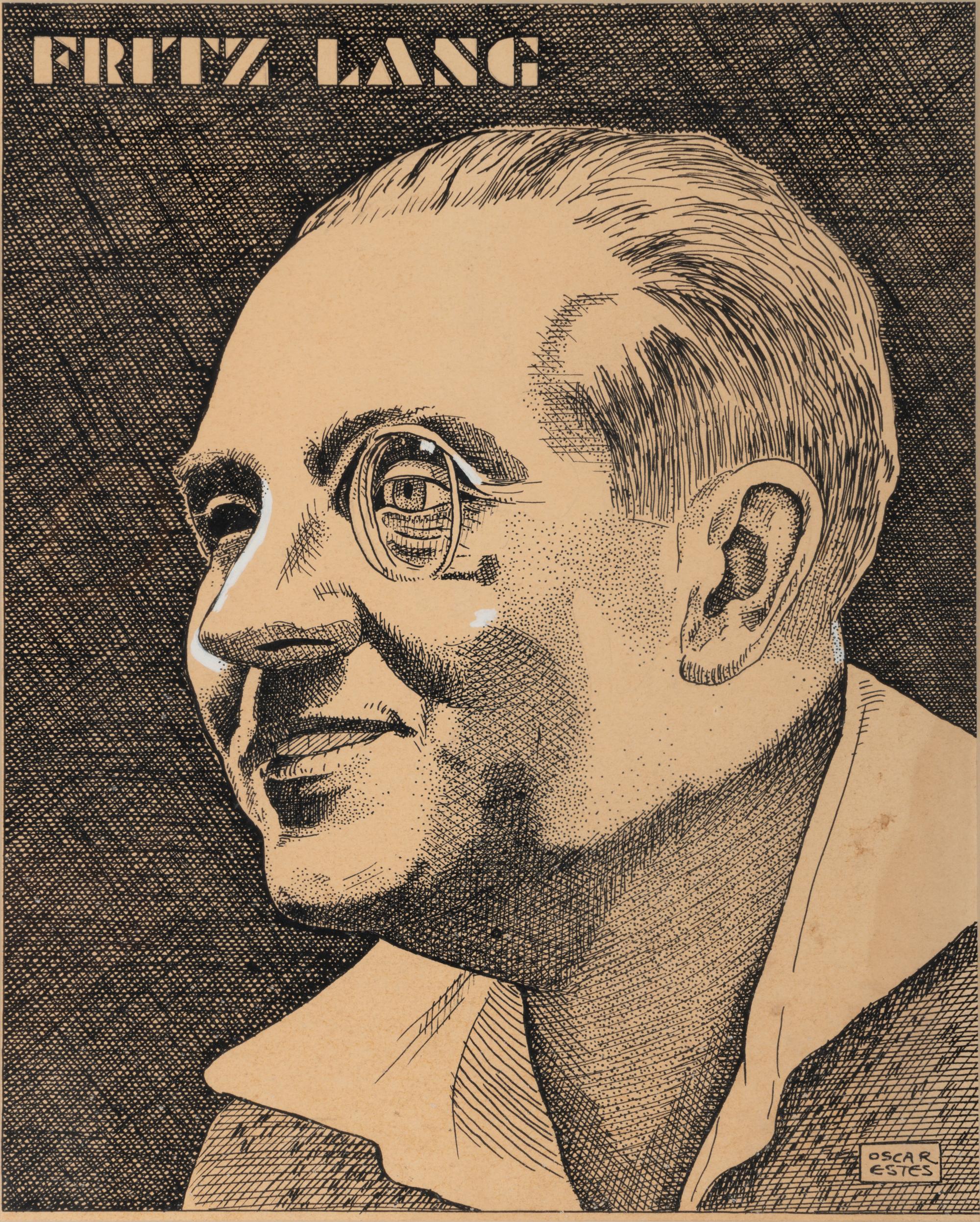 ESTES, Oscar. Untitled drawing of Fritz Lang. 1920s.