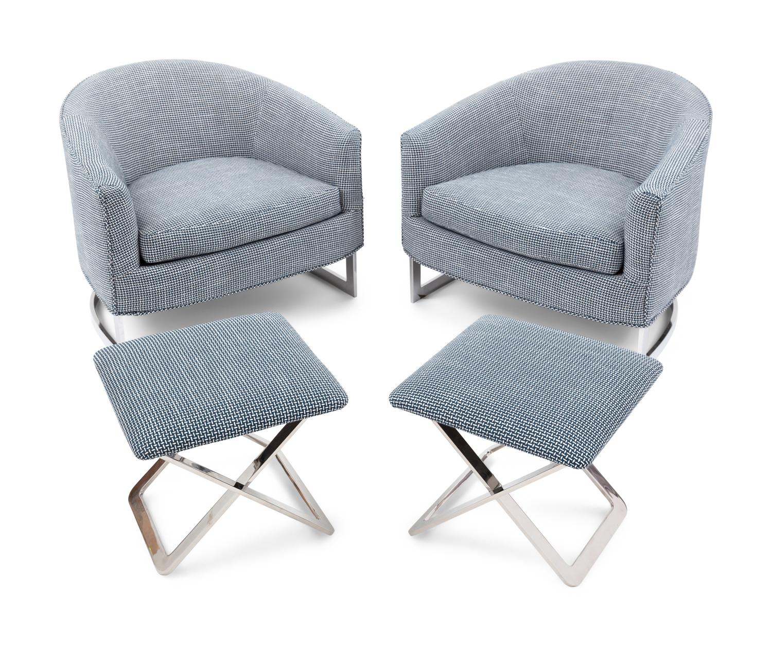 A Pair of Milo Baughman Barrel Chairs