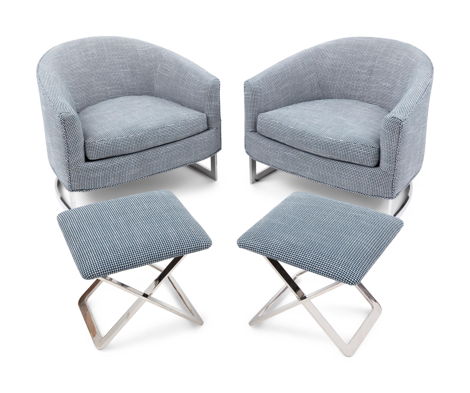 A Pair of Milo Baughman Barrel Chairs