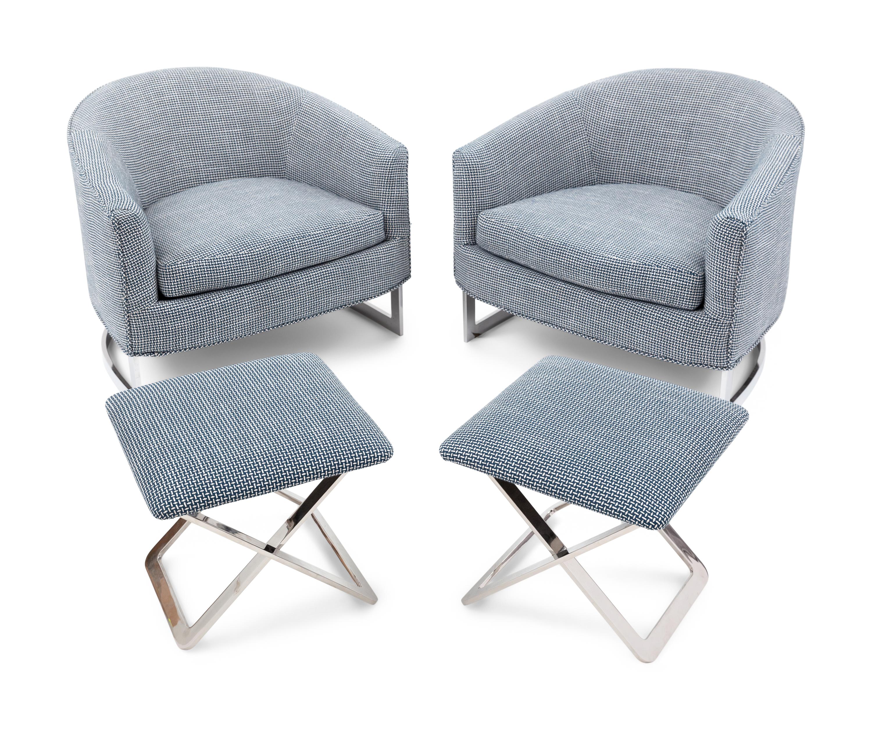 A Pair of Milo Baughman Barrel Chairs