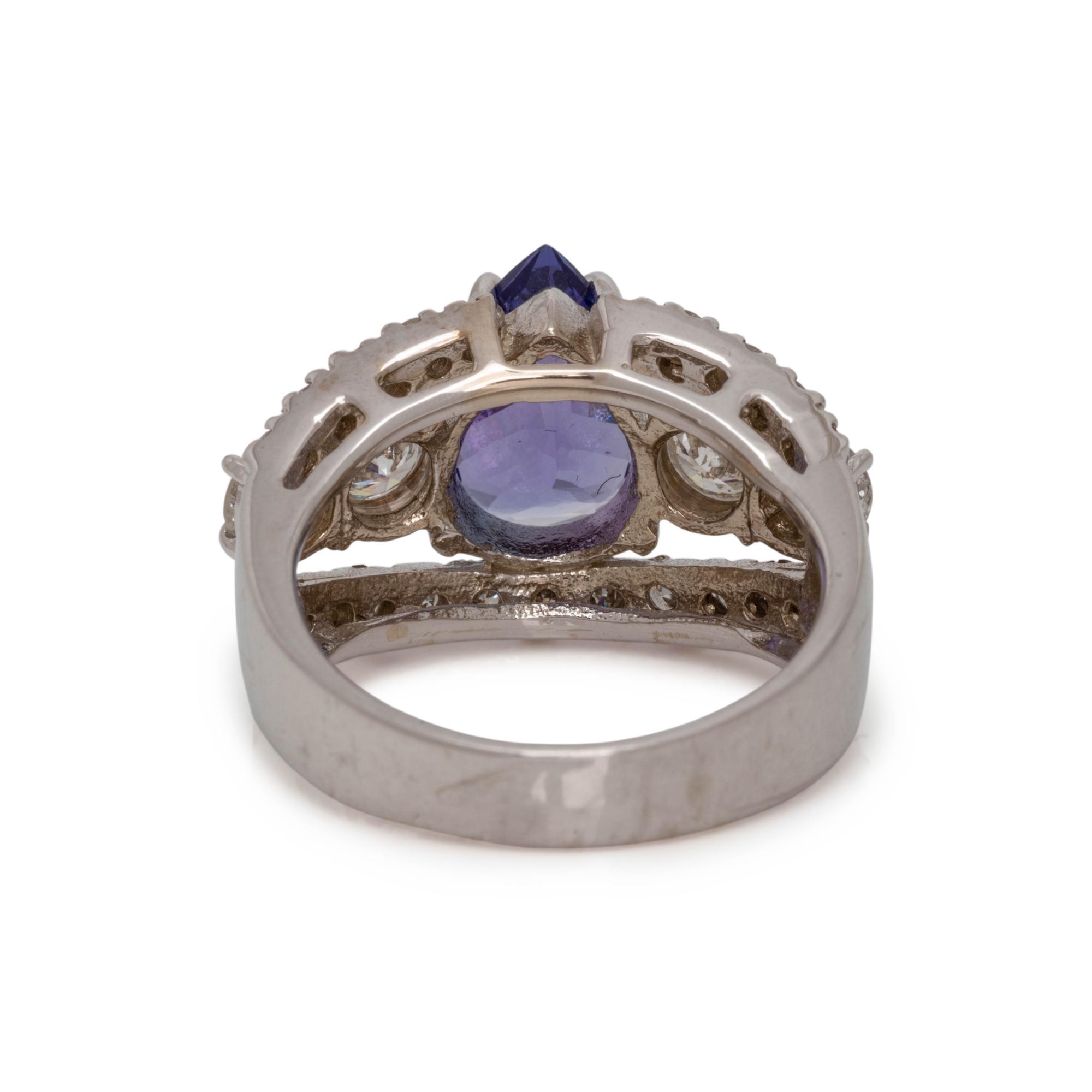TANZANITE AND DIAMOND RING
