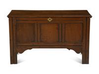A Georgian Oak Three-Panel Coffer