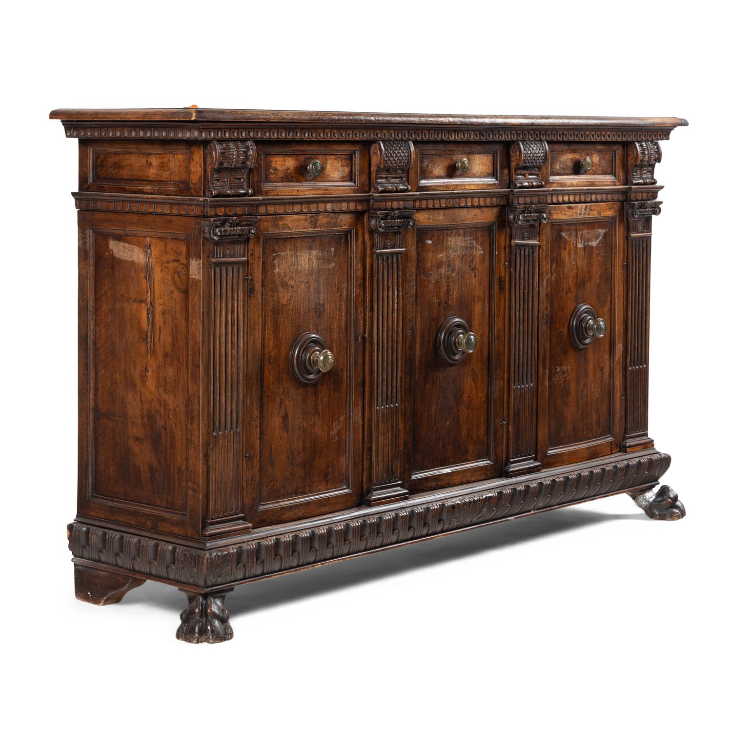 A North Italian Walnut Console Cabinet