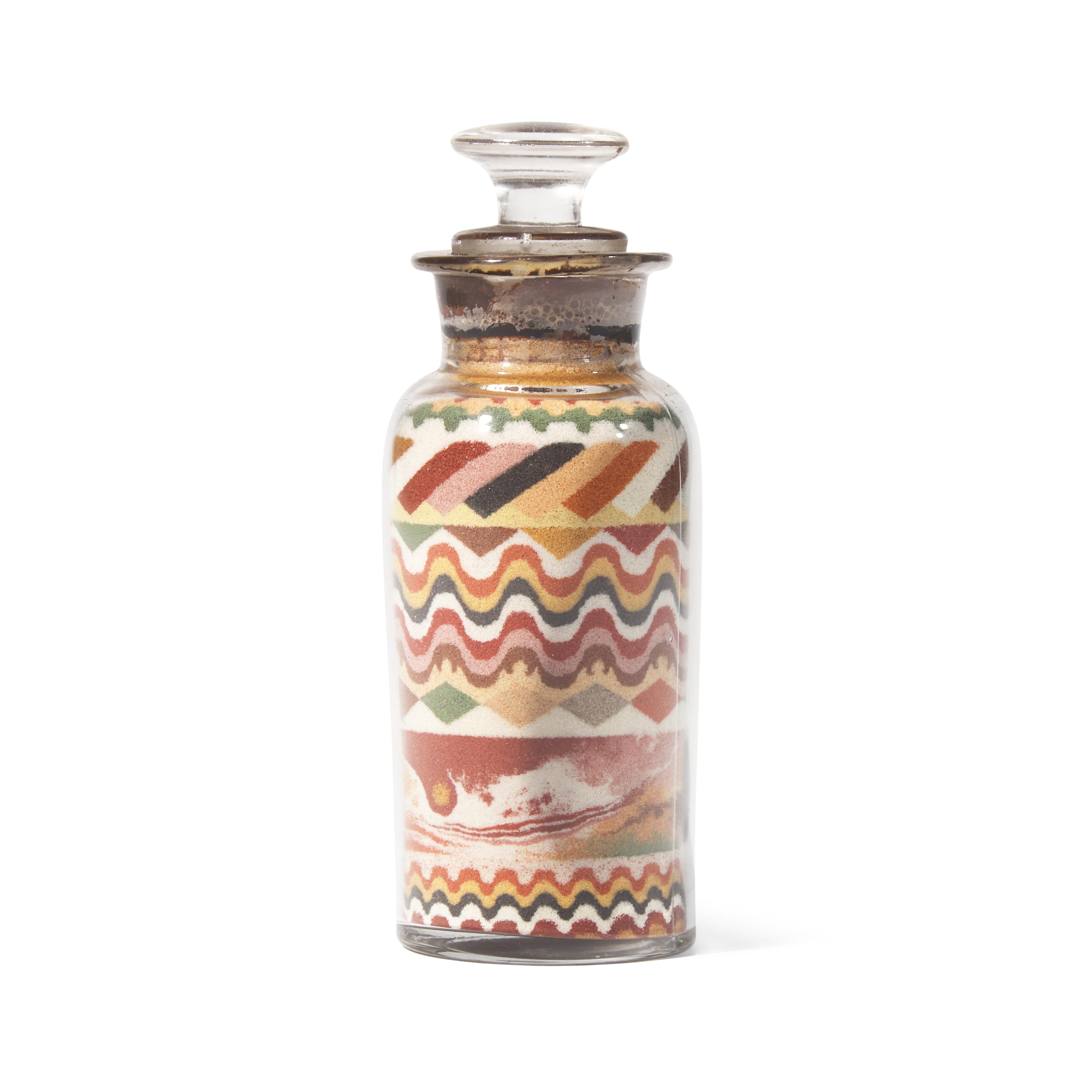 A Sand Art Bottle, Andrew Clemens (1857-1895), McGregor, Iowa