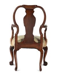 A George II Style Burl-Walnut Shepherd's Crook Claw-and-Ball Foot Armchair
