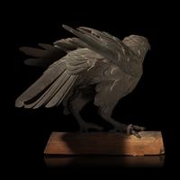 A Japanese Bronze Figure of an Eagle, Late 19th/Early 20th Century, Signed Masatsune Chu 日本明治時代 政常鑄銅鷹置物