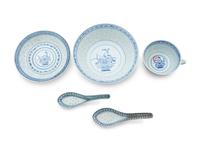 A Partial Set of Chinese Blue and White Porcelain Dinner Service