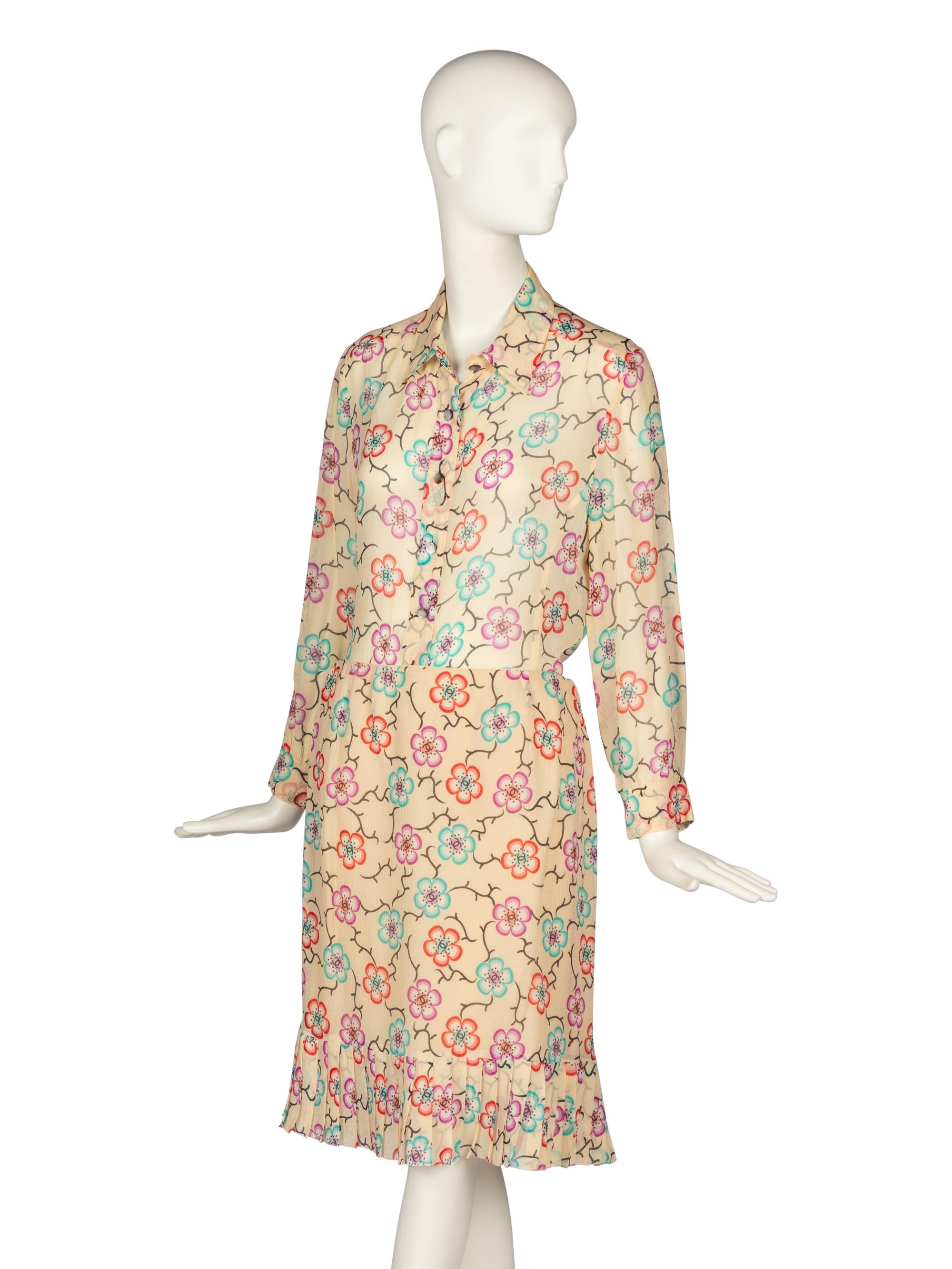 Chanel Floral Silk Ensemble