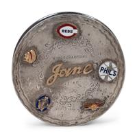 A Jimmie Wilson Baseball Career Achievement Sterling Silver Compact Presented to his Daughter Jane,