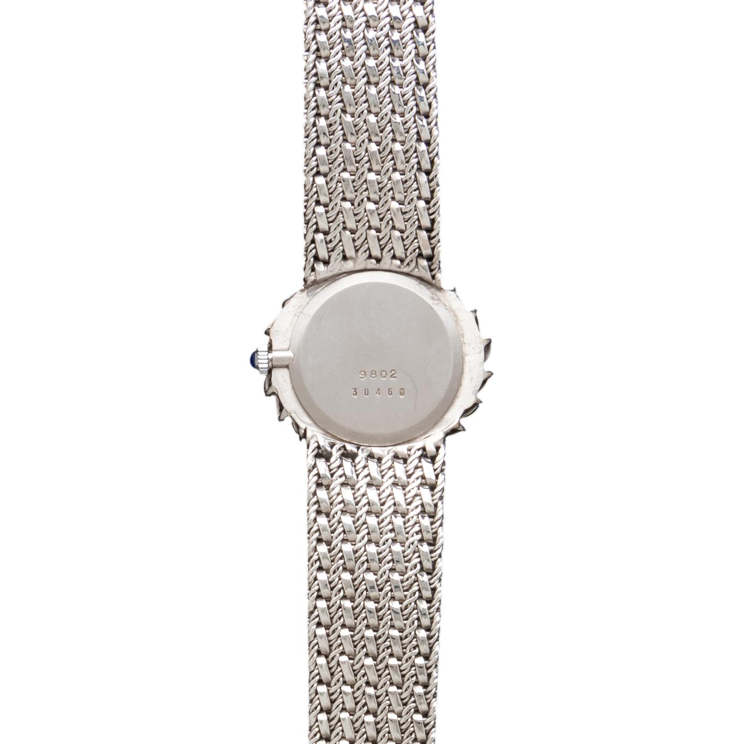 BUECHE GIROD, 9802 18K WHITE GOLD AND DIAMOND OPAL DIAL WATCH