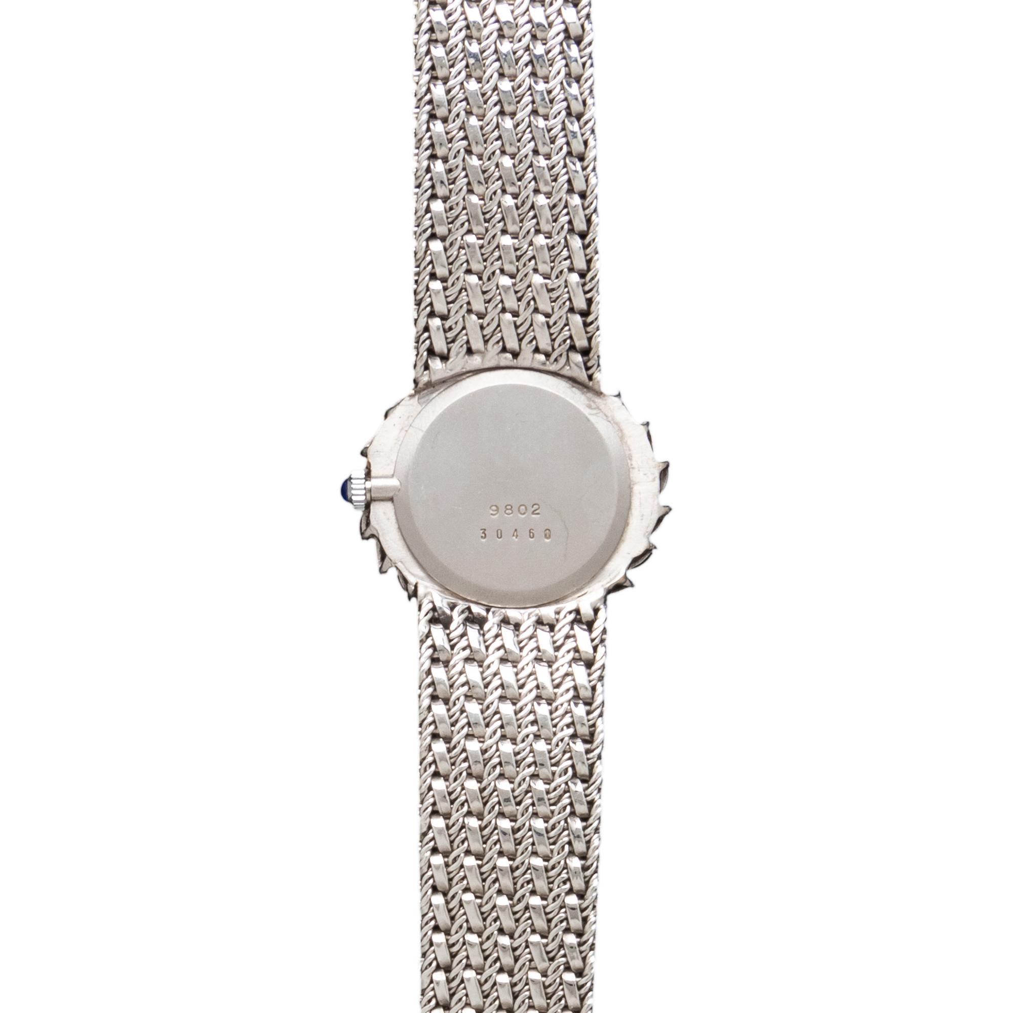 BUECHE GIROD, 9802 18K WHITE GOLD AND DIAMOND OPAL DIAL WATCH