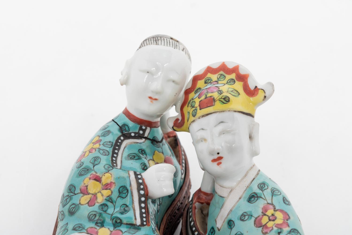 A Pair of Chinese Porcelain Medical Figures