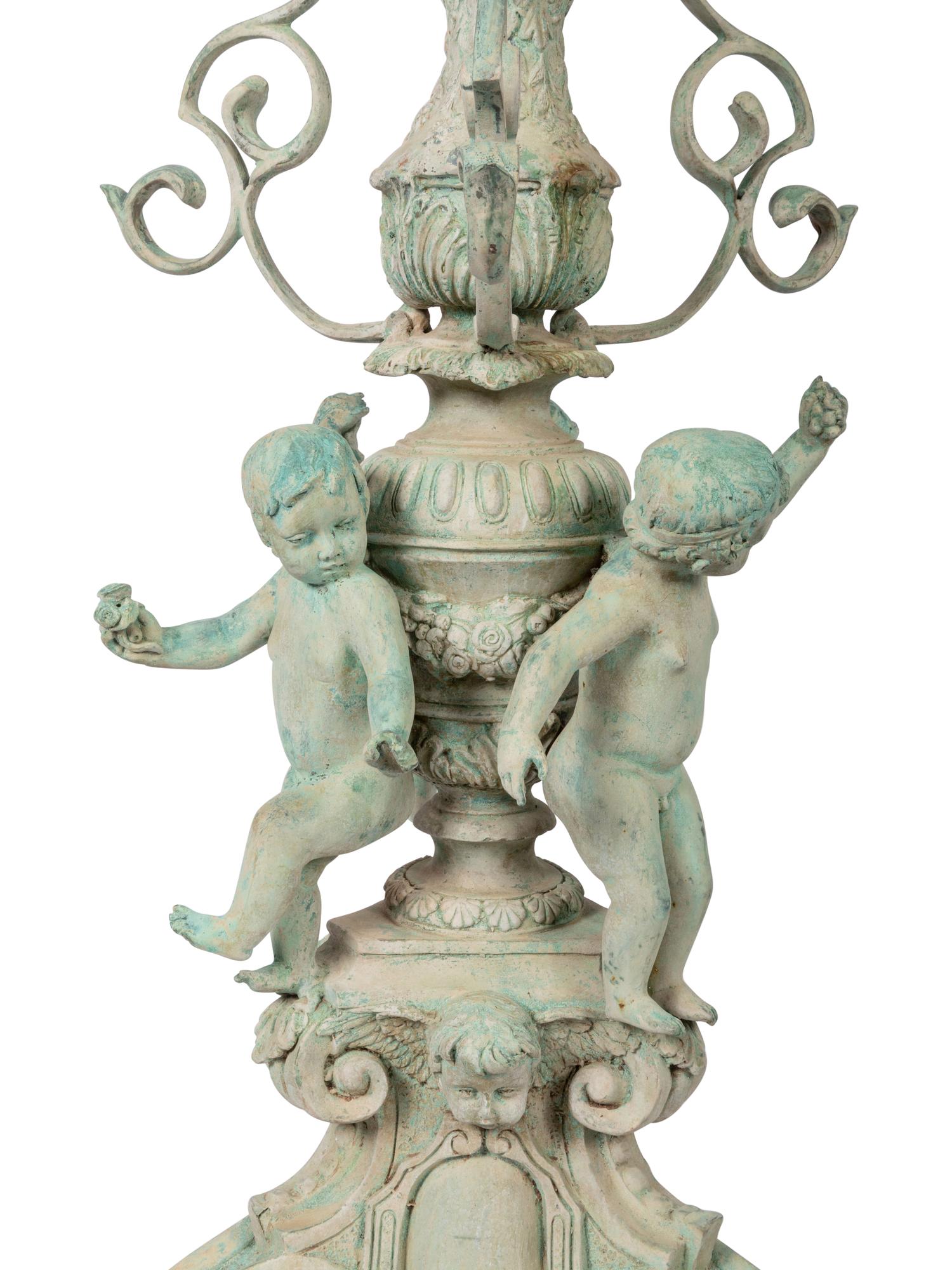 A Pair of Neoclassical Style Patinated Cast Metal or Bronze Urns