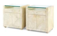 A Pair of Parchment Veneered Side Tables